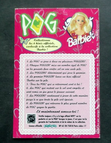 Pog barbie card con - pog,