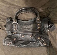 Borsa a tracolla Balenciaga Giant City antracite grigio scuro pelle 2 vie 173084 Y2K