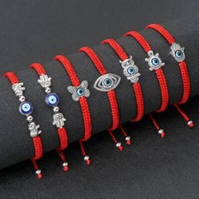 Pulsera Roja Proteccion del Mal de Ojo Buena Suerte Regolabile Hamsa Ojo Lucky