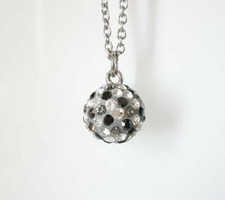 Collana girocollo da donna con pendente ciondolo sfera grigia swarovski elements