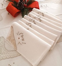 Tovaglia Lino Ricamo A Mano Cm