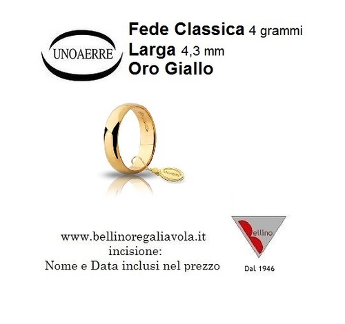 Fede nuziale unoaerre grammi - nuziale,