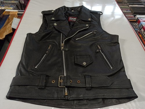 Vintage leather bikers vest - vintage,