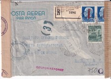 Italia 1944 - coppia 1,25 sopr. rosso ara. + affr. complementare su racc. certif