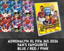 PANINI ADRENALYN XL FIFA 365 2026⚽FIFA 365 26⚽FAVORITA DEI FAN⚽BLU/ROSSO/ROSA
