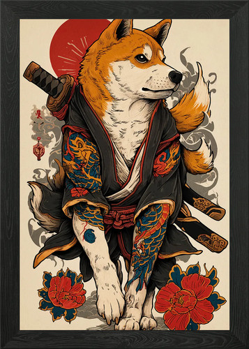Samurai shiba inu con tatuaggi - shiba,