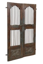 Porta portone in legno massello e ferro da interno o da esterno vecchia e antica