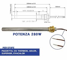 CANDELETTA ACCENSIONE STUFA PELLET RESISTENZA D 10 X 140 280W A VITE 3/8 (04053)