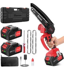 Mini Motosega a Batteria 8000mAh, Bamse Motosega Elettrica 6 Pollici 2 Batterie