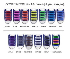 Lacci ELASTICI in Silicone Comodi Facili per Scarpe Running Classiche Sneakers