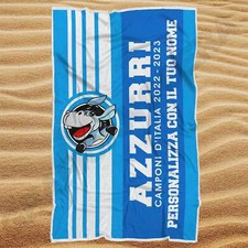 Telo Mare NAPOLI Campione d'Italia 2023 Ciuccio Azzurri con Nome Personalizzato