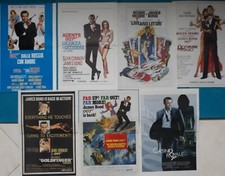 lotto 7 locandine film James Bond 007,inserto rivista FILM TV- dim 28 x 40 cm