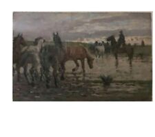 Luigi Gioli,Butteri, Olio Su Compensato,32x 49,5