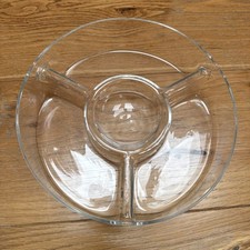 Vassoio ciotola in vetro 4 sezioni servizio buffet per patatine e immersioni