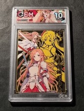 ASUNA YUUKI - SWORD ART ONLINE - SAO - GOLD METAL CARD - 147/200 -GRADED CARD 10
