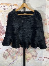 Poncho scialle pelliccia di