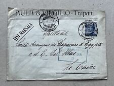 B) Busta Regno Trapani 1917 per l'Egitto censura vino Marsala  