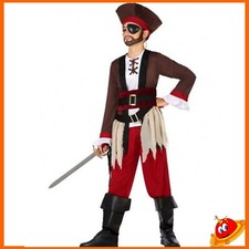 Costume Carnevale Ragazzo Bambino Capitan Pirata Jack Corsaro Tg  3-12 anni
