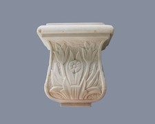 VECCHIO CAPITELLO VASO DA PARETE IN MARMO BIANCO ARTE FUNERARIA CIMITERIALE