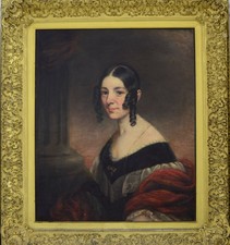 Grande antico dipinto olio su