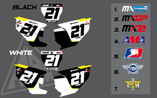 KIT TABELLE PORTANUMERO CROSS HUSQVARNA 125 - 250 - 450 TUTTE LE ANNATE