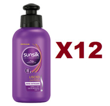 12 PEZZI CREMA SUNSILK LISCIO PERFETTO PER CAPELLI LISCI RIDUCE L'EFFETTO CRESPO