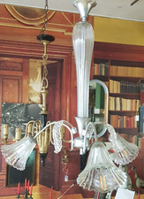 Antico Lampadario murano  Foglie basse glass 70's chandelier lustre