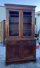 Credenza Cristalliera Doppio Corpo Mogano Luigi Filippo