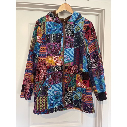 Giacca con cappuccio patchwork