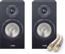 Canton GLE 30 coppia altoparlanti da scaffale nero 2 vie hifi box 70 watt set cavi
