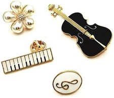 Spilla vintage per chitarra di violino, con perla, 4 pezzi di alta qualità e pra