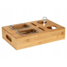 Wenko Vassoio Snack Bar in Bambù con 4 Ciotole in Vetro per Aperitivo