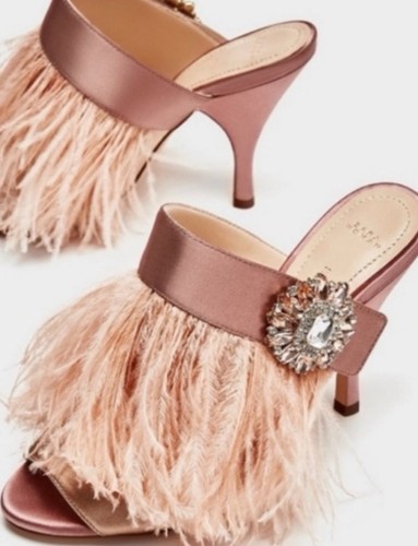 Zara mules piuma con strass - mules,