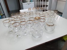 SERVIZIO DI BICCHIERI IN CRISTALLO E ORO