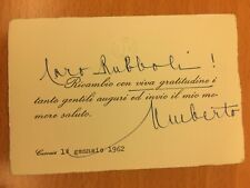 Biglietto autografo di Umberto