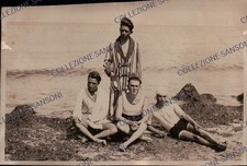 FOTO DEL 1925 - SOLDATI ITALIANI IN TRIPOLITANIA AL MARE - COSTUME DA BAGNO