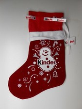 KINDER FERRERO: CALZA BEFANA IN PANNO ROSSO  CON OMINO DI NEVE