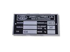 Targa targa Jawa 634 id plate