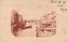 1899 VENEZIA Barche molo pescatori gondola Cartolina