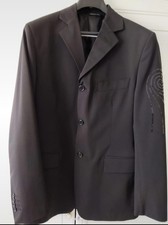 Giacca Uomo Elegante Con Applicazione Sul Braccio Taglia 50 Nero Made In Italy 