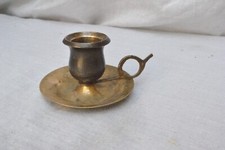PORTACANDELE CON MANICO BUGIA IN OTTONE VINTAGE