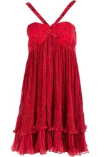 ETRO MINI ABITO ROSSO CHIFFON