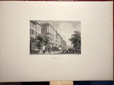 Tolosa Capitole incisione acciaio 1850 architettura città Francia vintage ret...