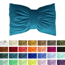 Cuscino Velluto Fiocco Tinta Unita Cerniera 40x50 cm Arredo Casa Divano Elegante