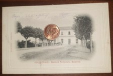 Cartolina d'epoca paesagg Emilia  Romagna  Parma Collecchio esterno stazione 