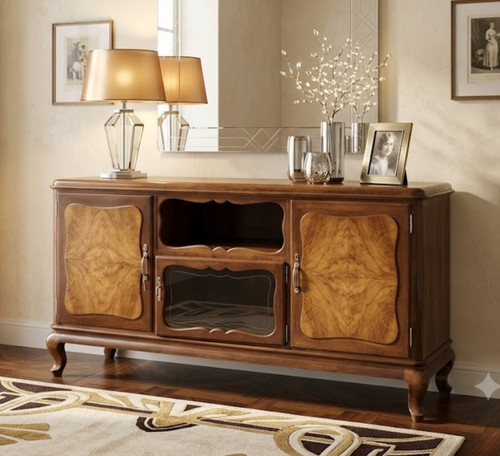 Credenza vetrina noce - credenza, in
