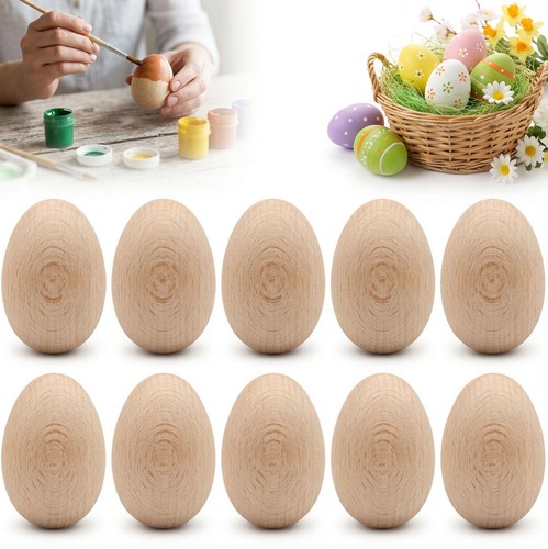 Set uova legno grezzo - set, 10