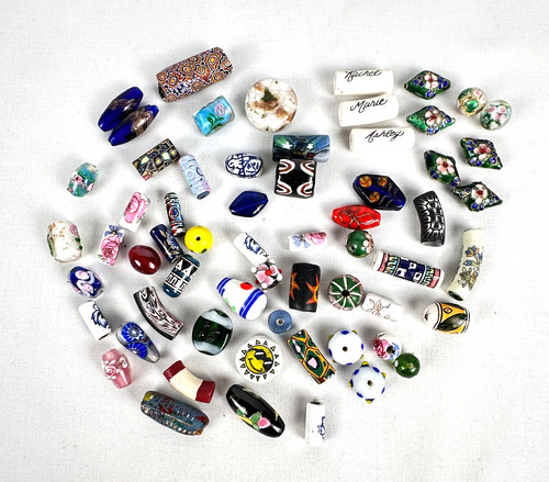 Lot large glass beads - lot, of