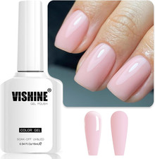 16Ml Smalto Gel Semipermanente Trasparente Rosa Lattiginoso Chiaro, Smalto Natur