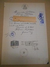 BEL DOCUMENTO MUNICIPALE DEL 1946 DEL COMUNE DI AVERSA CON MARCHE COMUNALI